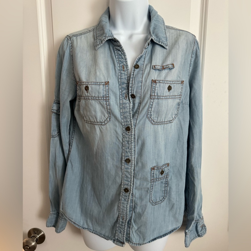 Jean Button Down Collared Shirt